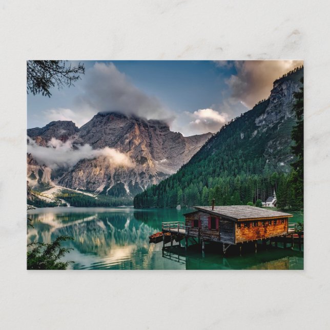 Landskapsfoto i italienska bergen Sjö Vykort (Framsida)