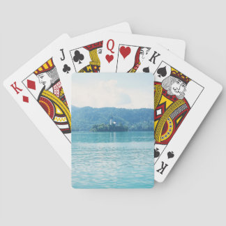 Landskapsfoto i sjö, Slovenien Casinokort