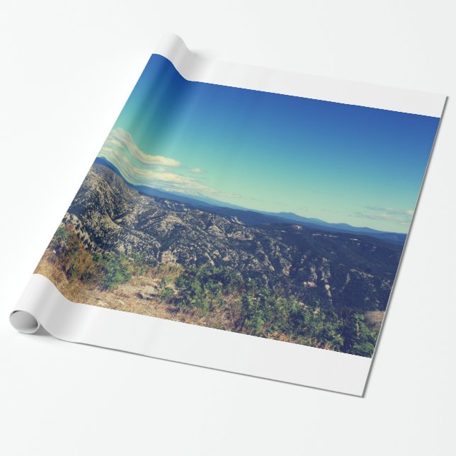 Landskapsfoto i vintage stil presentpapper (Utrullad)