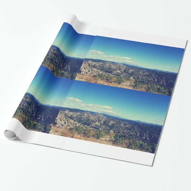 Landskapsfoto i vintage stil presentpapper (Utrullad)