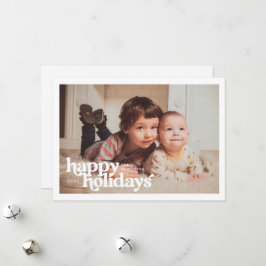 Landskapsfoto med fet Glad jul Julkort