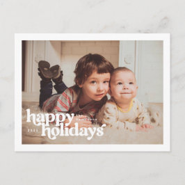 Landskapsfoto med fet Glad jul Vykort