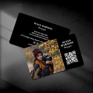 Landskapsfotograf Kontakt med Foto QR-kod Visitkort
