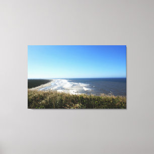 Landskapsfotografi av hav, strand, blå himmel canvastryck