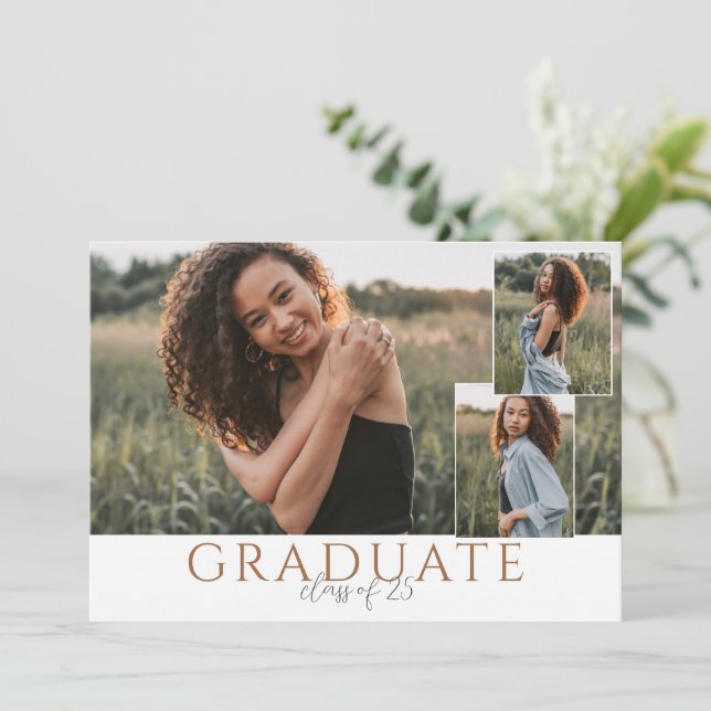 Landskapsfotografi examensfoto-kort med collage inbjudningar (Stående Fram)