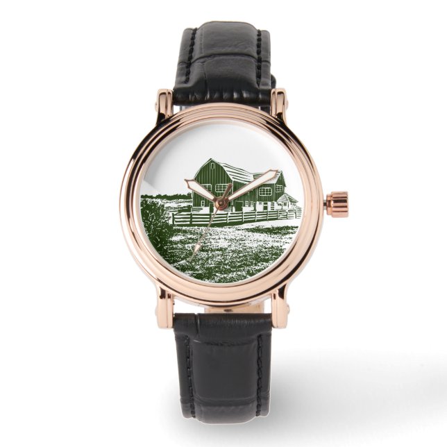 Landskapshus i landskapet stil armbandsur (Framsida)
