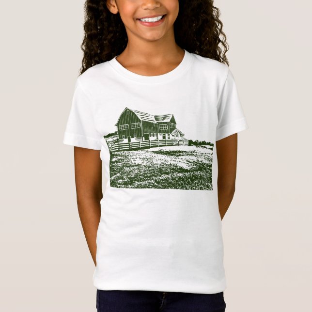 Landskapshus i landskapet stil t shirt (Framsida)