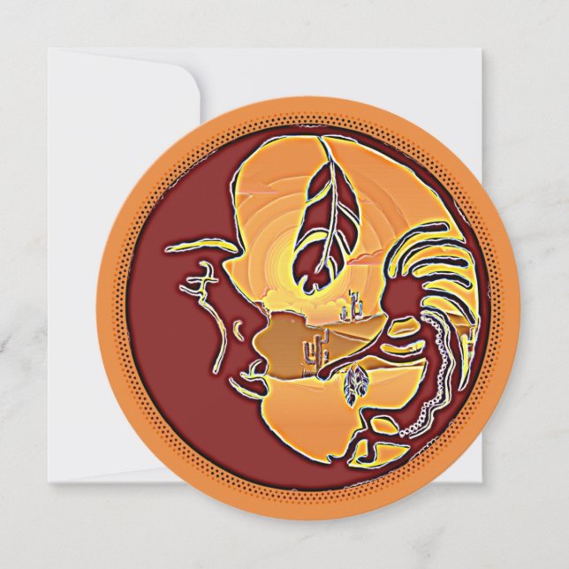 Landskapsknapp - Kokopelli Måne Feather 1 (Framsida)