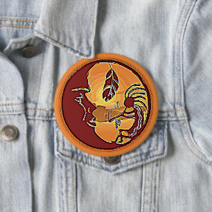Landskapsknapp - Kokopelli Måne Feather 1 Knapp