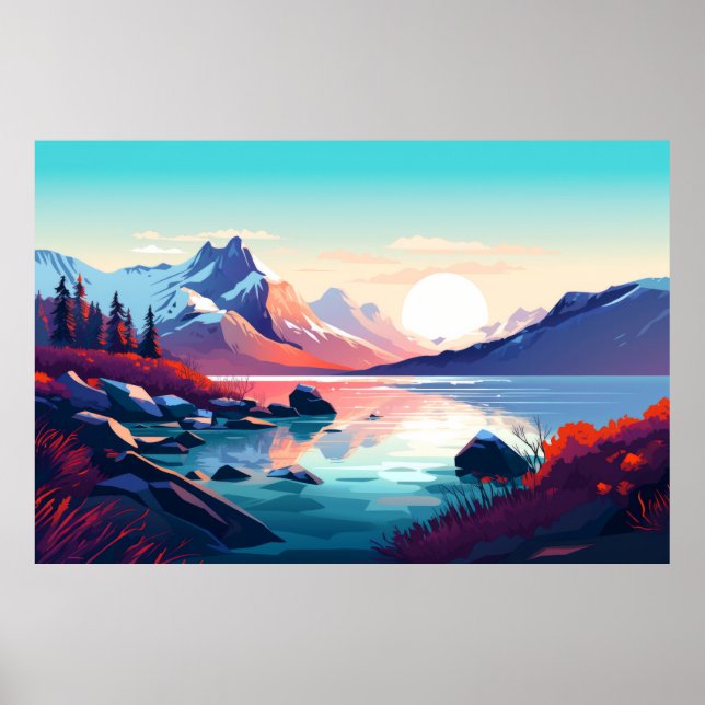 Landskapslandskapet i bergsdalen poster (Framsidan)