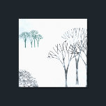 Landskapsmålning för Winter Snö Canvastryck<br><div class="desc">En snöslandscen med träd och en torr stenvägg. Brr! Originalkonst av Nic Squirrell.</div>