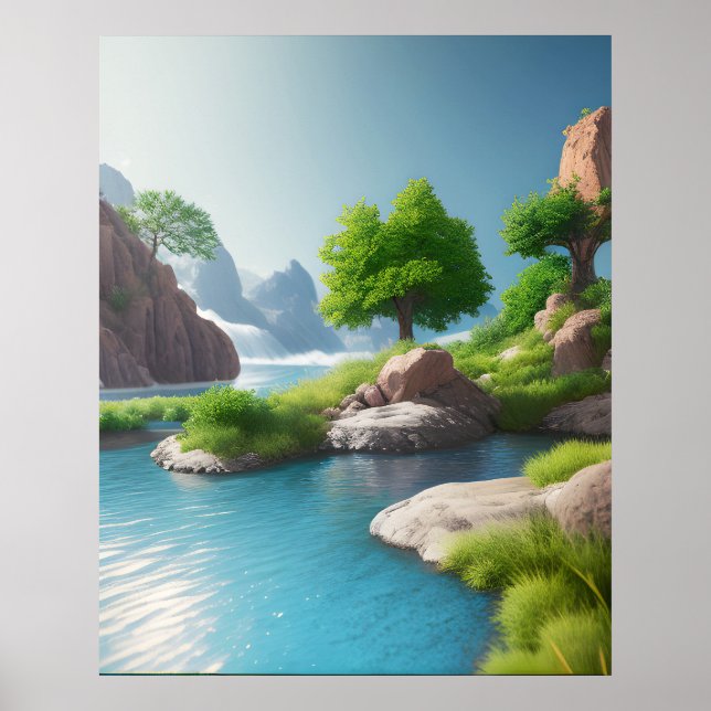 Landskapsrealism och natur poster (Framsidan)
