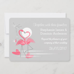 Landskapstext i Flamingo Kärlek vid dubblan Inbjudningar
