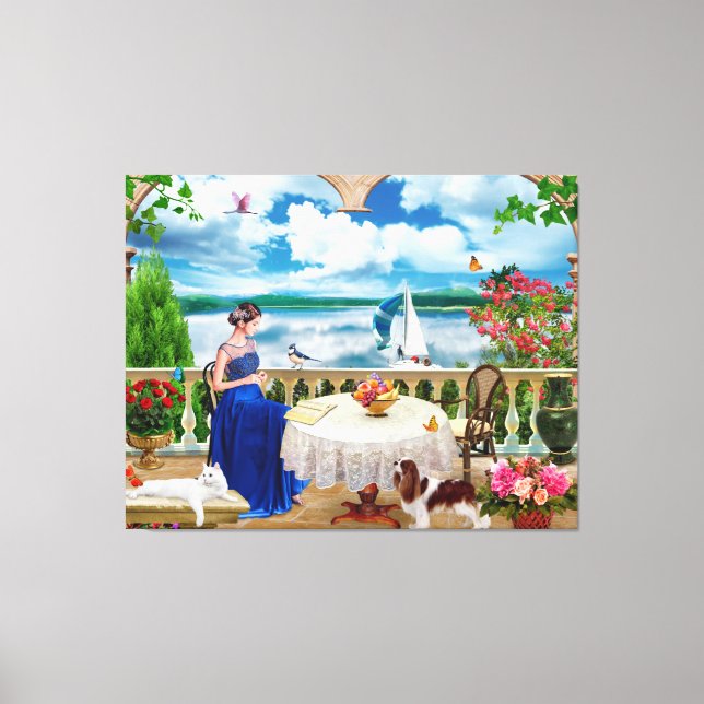 Landskapstyp Bergarnas kattkattungar hund Poste Canvastryck (Framsida)