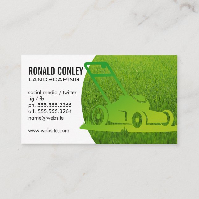 Landskapsvårdstjänster | Gräsklippare Ikon Visitkort (Framsida)