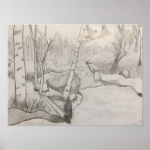 Landskapta (Träd, Pond och Fresh Luft)