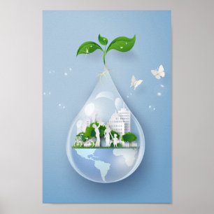 Landskonservering i Vatten i Papercut City Poster