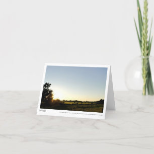 Landsolnedgång över höbalfotoet Notecard Kort