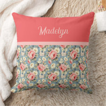 Landstilig blomsterkorallröd monogramnamn