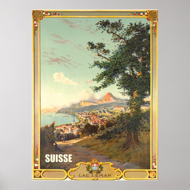 Landsväg nära Lac Leman, Schweiz Poster (Framsidan)