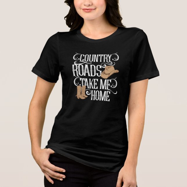 Landsvägar tar mig hem t shirt (Framsida)