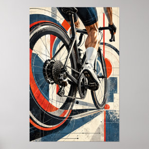 Landsvägscykelcykel närbild Modern geometrisk Spo Poster