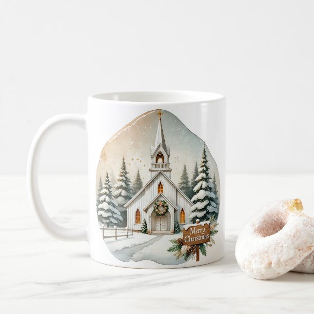 Landsvit chapel | God jul Kaffemugg (Med munk)