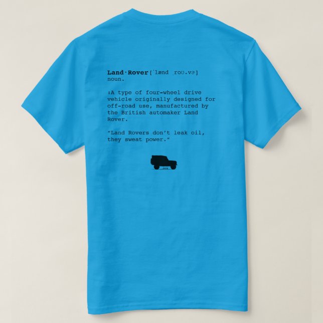 Landtäckesdefinition T Shirt (Design baksida)
