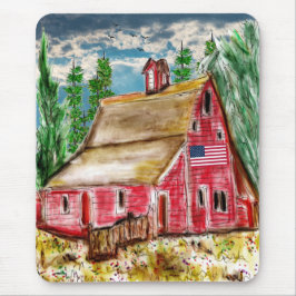 Landtryside Old Red Barn Mouse Pad Musmatta