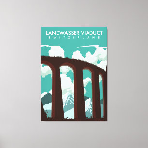 Landwasser Viaduct Schweiz T-Shirt Canvastryck