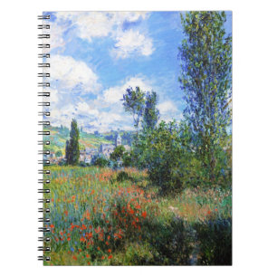 Lane i Poppy Fält Saint-Martin Claude Monet Anteckningsbok Med Spiral