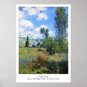 Lane i Poppy Fält Saint-Martin Claude Monet Poster