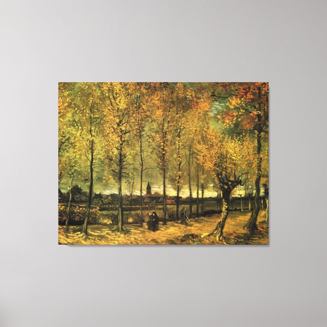 Lane med Poplars av Vincent van Gogh. Bra implicit Canvastryck (Framsida)