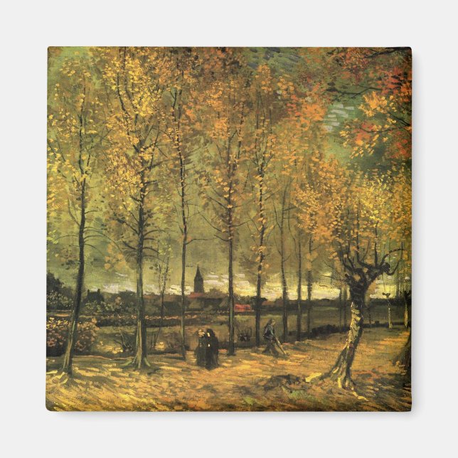 Lane med Poplars av Vincent van Gogh Magnet (Framsidan)