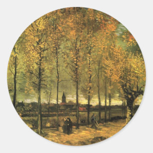 Lane med Poplars av Vincent van Gogh Runt Klistermärke