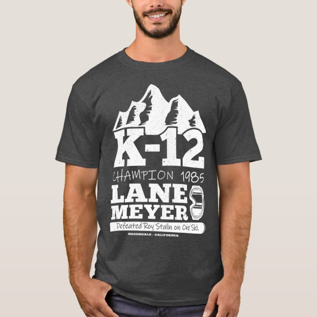 LANE MEYER K12 CHAMPION T SKI SPORT GIFT T SHIRT (Framsida)