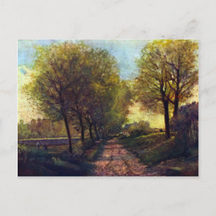 Lane nära en liten stad av Alfred Sisley Vykort