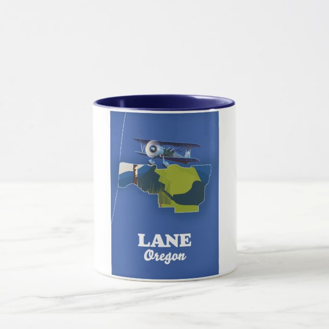 Lane Oregon Travel karta Mugg (Center)