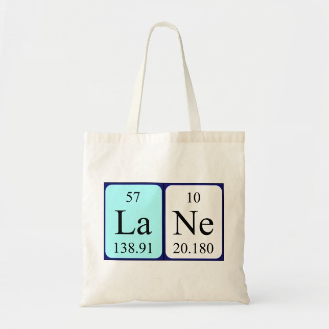Lane periodiskt bord namn tote bag tygkasse (Framsidan)