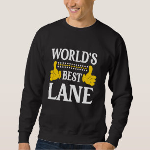 Lane Surname Funny Team Family Efternamn World's B Lång Ärmad Tröja