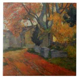 Lane vid Alchamps Arles av Paul Gauguin Kakelplatta