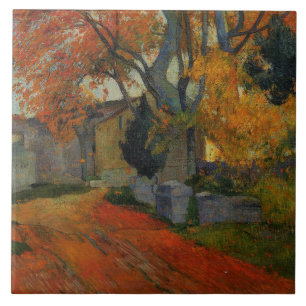 Lane vid Alchamps Arles av Paul Gauguin Kakelplatta
