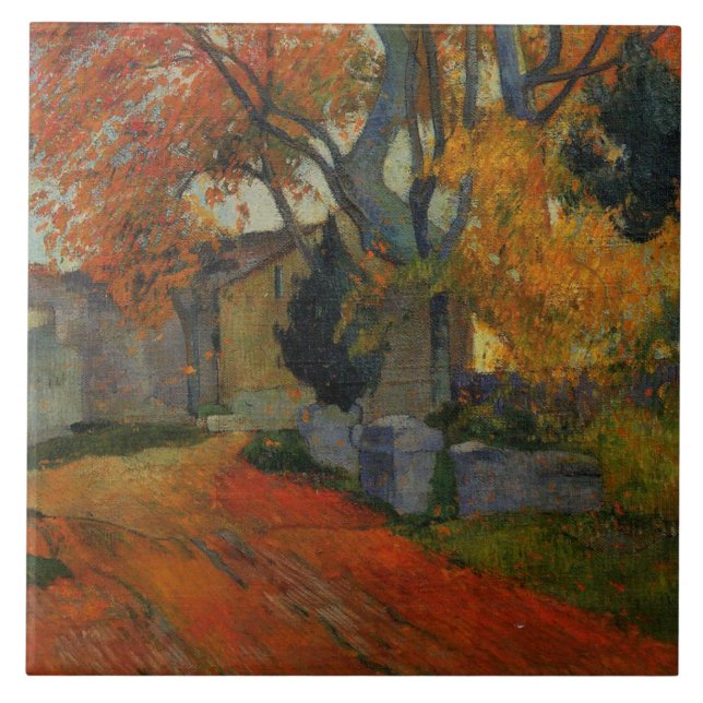 Lane vid Alchamps Arles av Paul Gauguin Kakelplatta (Framsidan)