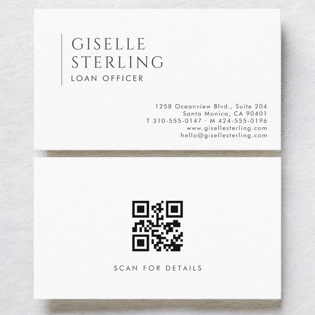 Lånehandläggare Modern professionell QR-kod Visitkort (Skapare uppladdad)