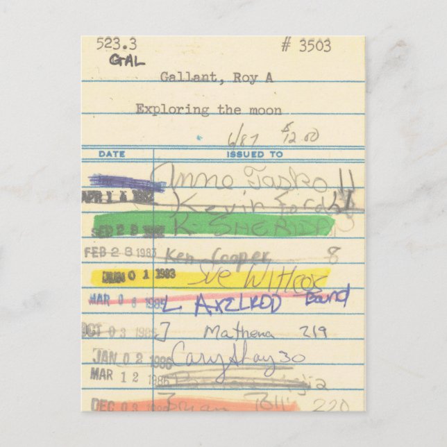 Lånekort 3503 som undersöker månen vykort (Framsida)