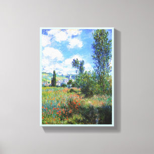 Lanen i vallmo sätter in St Martin Claude Monet Canvastryck