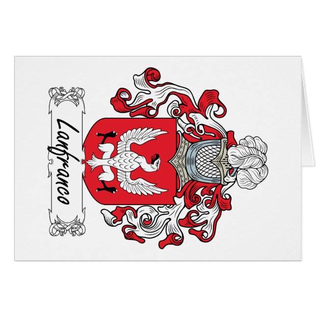 Lanfranco familjvapensköld hälsningskort (Framsidan Horizontal)