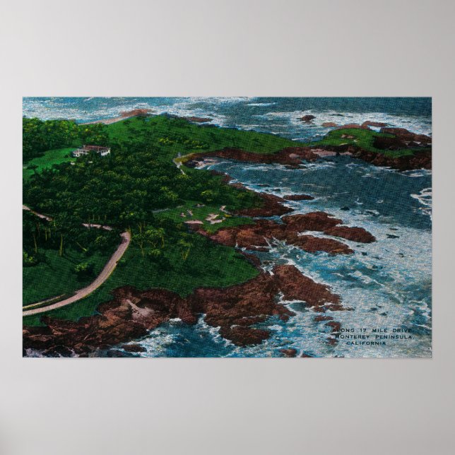 Lång 17-mils enhet på Monterey-Peninsulan Poster (Framsidan)
