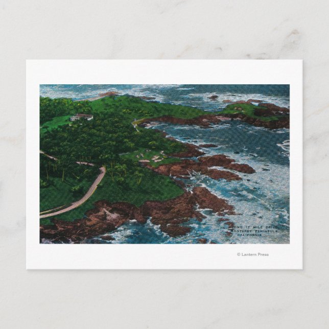 Lång 17-mils enhet på Monterey-Peninsulan Vykort (Framsida)
