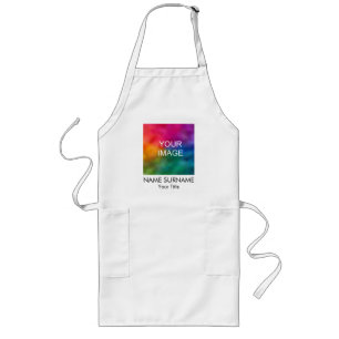 Lång Apron Lägg till fotodesign för efternamn i Na Långt Förkläde